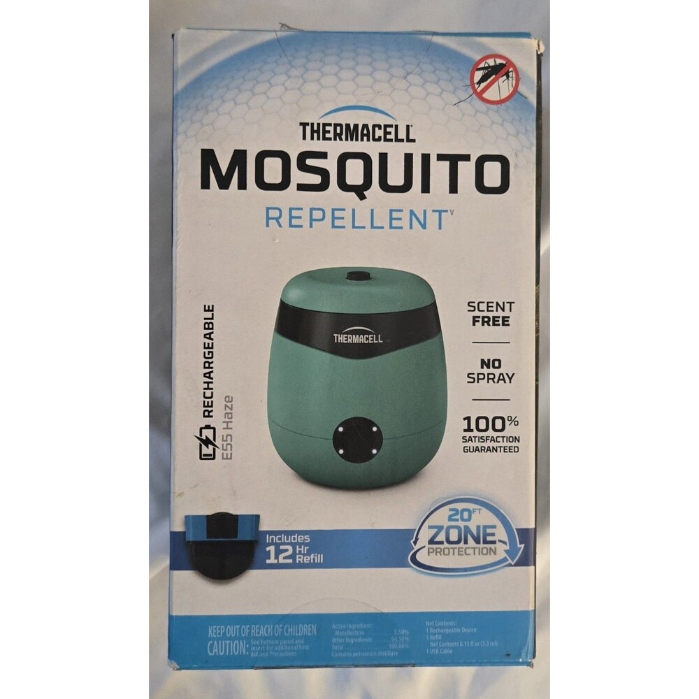 Thermacell E-55 Mosquito Repellent E-Series Rechargeable Repeller Blue Turquoise